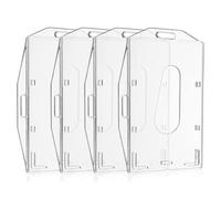 Lot de 4 pochettes transparentes en plastique rigide pour carte d'identité, permis de conduire et cartes - Format portrait et paysage - Avec découpe pratique pour le pouce