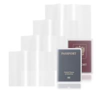 Lot de 4 pochettes transparentes pour carte d'identité A6 - Double étui de protection - 150 x 212 mm - Transparent - Pour passeport et carte d'étudiant