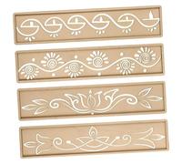 Lot de 4 pochoirs Diwali motif vigne pour peinture, dessin, scrapbooking, décoration botanique- Style A