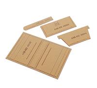 Lot de 4 pochoirs en cuir acrylique, outil artisanal pour articles en cuir fait à la main, porte-cartes, transparent, 2,5 cm