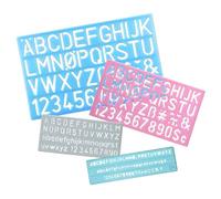 Lot de 4 pochoirs en plastique avec lettres et chiffres, lettres de l'alphabet, guide d'artisanat, tailles assorties pour enfants, dessin, peinture, apprentissage du bricolage (couleur aléatoire)