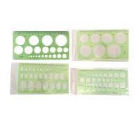 Lot de 4 pochoirs géométriques éducatifs transparents pour dessin d'ingénierie