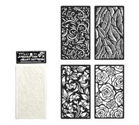 Lot de 4 pochoirs pour dessin, feuilles creuses, fleurs, pour projet artistique, plantes, dessin, branches de pochoir, journal, fleurs