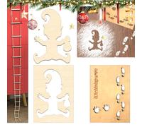 Lot de 4 pochoirs pour empreintes de pas de lutin - Accessoires de lutin avec échelle de lutin - Décoration de Noël pour fenêtres, portes et sols - Traces magiques d'elfe à la maison
