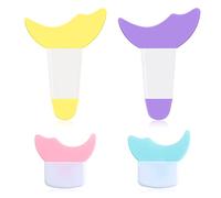 Lot de 4 pochoirs pour fard à paupières, boucliers longs et courts en silicone pour fard à paupières, protecteur d'applicateur de mascara, outils de maquillage réutilisables pour femme (4 couleurs)