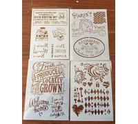 Lot de 4 pochoirs pour peinture, format A4, 29 x 21 cm, motif fleurs pour peinture sur bois, mur, toile, tissu, roche, panneau, projets d'artisanat
