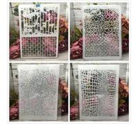 Lot de 4 pochoirs réutilisables A4 29 cm pour peinture sur toile, bois, dessin, art mural, décoration d'intérieur