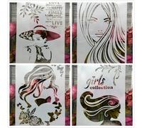 Lot de 4 pochoirs réutilisables A4 pour peinture sur toile en bois et toile - Décoration d'intérieur