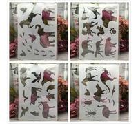 Lot de 4 pochoirs réutilisables pour travaux manuels, format A4, 29 cm, requin, girafe, océan, forêt, pour peinture sur bois, toile, dessin, art mural, décoration d'intérieur, style E