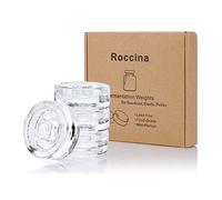 Lot de 4 poids de fermentation en verre avec poignée facile à prendre en main pour fermenter la choucroute, cornichons, kimchi dans un bocal Mason à large ouverture