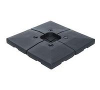 Outsunny Lot de 4 Pied de Parasol Poids de lestage carré pour parasols déportés dim. par Dalle 51L x 51l x 12H cm polyéthylène - A remplir d'eau jusqu'à 80 kg ou de Sable jusqu'à 120 kg - Noir