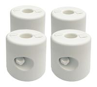 Lot De 4 Poids De Lestage Cylindrique Pour Tonnelle Barnum Tente Dim. Ø 22 / Ø 24 X 25h Cm Hdpe Blanc