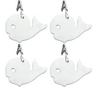 Lot de 4 poids de nappe en acier inoxydable - Pompons de nappe pour lester - Pour l'extérieur - En forme de baleine