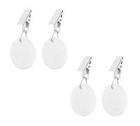 Lot de 4 poids de nappe en marbre avec clip en métal pour stabiliser le tissu pendant les repas et les événements en plein air Design compact Décoration d'intérieur Clip de nappe