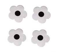 Lot de 4 poids de rideaux magnétiques en forme de fleur argentée avec clips papillon en fer pour les jours venteux, supports de nappe, décoration d'intérieur et d'extérieur, attaches robustes (en