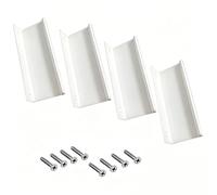 Lot de 4 Poignée de Meuble Cuisine Invisible Blanc Entraxe 128mm, Poignée de Placard Cachée en Aluminium, Poignée Tiroir Moderne Design Angle Droit pour Armoire Salle de Bain et Quincaillerie Porte