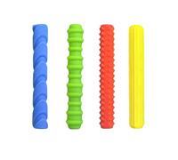 Lot de 4 poignées antidérapantes en silicone pour stylo avec surfaces texturées pour améliorer la stabilité et le confort à l'école ou utiliser pour soulager le stress et ergonomiques