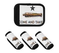 Lot de 4 poignées de bagage avec drapeau du Texas Come and Take It - Souple et robuste - Accessoire pour poignée de valise - Accessoire pour sac à main