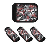 Lot de 4 poignées de bagage camouflage gris rouge noir art large poignée accessoire pour valise