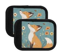 Lot de 4 poignées de bagage - Motif renard - Bleu sarcelle