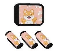 Lot de 4 poignées de bagage Shiba Inu Os Chien Patte Orange Patte Coussin Multi-usage pour Voyage, Shiba inu os chien patte orange, 1 sizex4