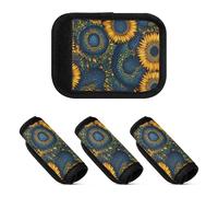 Lot de 4 poignées de bagage Ukraine Tournesol Beauté d'été Fleurs Multi-usage pour bagages Valise Sacs de voyage, Ukraine Tournesol Beauté Fleurs d'été, 1 sizex4