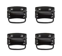 Lot de 4 poignées de caisse avec système de blocage - Poignée pliante - Solide - Avec vis - Acier - Noir - 120 x 80 mm