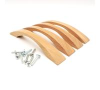 Lot de 4 poignées de Meuble en bois avec vis de fixation - Surface laquée - Poignée de tiroir/porte en Bos de Chêne