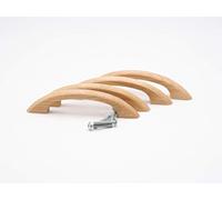 Lot de 4 poignées de meuble en chêne avec vis de fixation | Surface laquée | Poignée de tiroir/porte en chêne massif