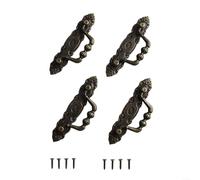 Lot de 4 poignées de meubles antiques, poignées de tiroir décoratives rétro en bronze, boutons d'armoire pliables avec vis, en alliage de zinc pour quincaillerie de porte d'armoire (bronze)