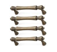 Lot de 4 poignées de placard vintage de style français en bronze - Installation rapide pour cuisine et vanité - Poignées de cuisine vintage