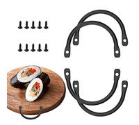Lot de 4 poignées de plateau de service, poignée de fixation latérale pour plateaux, planche à découper et planche à charcuterie, poignées incurvées rustiques en métal pour tiroir de boîte en bois