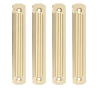 Lot de 4 poignées de porte coulissante en aluminium sans perçage avec vis pour armoire, placard, balcon et portes moustiquaires (doré))