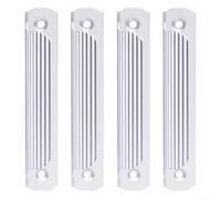 Lot de 4 poignées de porte coulissante en aluminium sans perçage avec vis pour armoires, balcons et portes moustiquaires, prise en main facile (argenté)