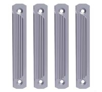 Lot de 4 poignées de porte coulissante en aluminium sans perçage nécessaire, avec vis pour portes de placard, armoires et portes moustiquaires, poignées faciles à prendre en main de 12,9 cm (gris))