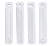 Lot de 4 poignées de porte coulissante en aluminium, sans perçage nécessaire, avec vis pour portes de placard, armoires et portes moustiquaires, poignées faciles à prendre en main de 12,9 cm (blanc)