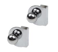 Lot de 4 poignées de porte en verre, argentées, réglables de 5 à 8 mm, à clipser, boutons de tiroir, poignées de meubles, portes en verre (lot de 4, boule)