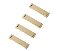 Lot de 4 poignées encastrées dorées de 128 mm avec espace entre les trous cachés, poignées carrées pour portes d'armoire avec vis, adaptées aux commodes.