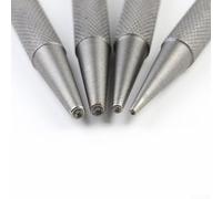 Lot de 4 poinçons centraux pour le travail du métal et du bois - Outil de poinçonnage de clous en alliage d'acier de 0,8 mm, 1,6 mm, 2,4 mm, 3,2 mm avec pointe de précision pour le perçage
