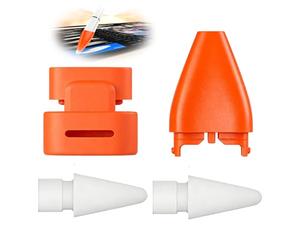 Lot de 4 Pointe de Rechange pour Apple Pencil 1/2/Pro/USB-C/Logitech, Coque Nib Cap pour Crayon Stylet Numérique, Kit Remplacement Pointe Capuchons Protecteurs pour Stylo Digital, Accessoires Rechange