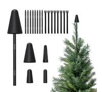 Lot de 4 pointes de sapin de Noël universelles en plastique noir - Pour la plupart des types de base - Hauteur réglable de 112 cm