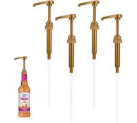 Lot de 4 pompes à sirop de café réutilisables et universelles pour bouteilles de 750 ml/1 litre | Compatible avec Monin, Torani, Da Vinci | Distributeur de sirop durable pour la maison, les cafés, les