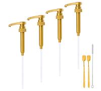Lot de 4 Pompes à Sirop pour Bouteilles d'Arômes de 750 ml - Distributeur de Café Compatible avec Torani, Matteo's, DaVinci, Jordans Skinny Sirops - Accessoires