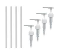 Lot de 4 pompes doseuses pour bouteilles de 1 l - Distributeur de pompe blanc avec bouchons intégrés - Compatible avec Best Body Nutrition Vital Drink - Réutilisables pour sirop ou shampooing, tuyaux