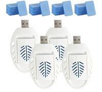 Lot de 4 Portable USB Électrique Répulsif Anti-Moustique, Répulsif Anti-Moustiques à Brancher sur USB, Prise USB Anti-moustiques avec 120 Comprimés Anti-Moustiques pour Intérieur Extérieur Camp