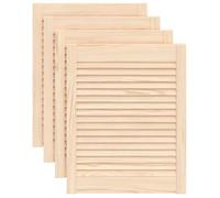 Lot de 4 Porte à Persiennes, Porte d'armoire Panneaux de Placard Garde-Robe Buffet 4 pcs 61,5x49,4 cm pin massif