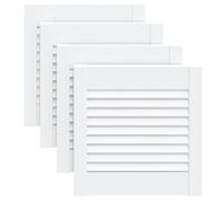 Lot de 4 Porte à Persiennes, Porte d'armoire Panneaux de Placard Garde-Robe Buffet 4 pcs blanc 39,5x39,4cm pin massif