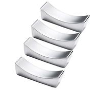 Lot de 4 porte-baguettes/couteaux en acier inoxydable poli Silver