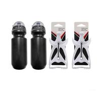 Lot de 4 porte-bouteilles d'eau de vélo, comprend des bouteilles de 650 ml pour une utilisation en montagne et sur route (blanc)