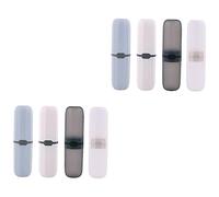 Lot de 4 porte-brosses à dents de voyage en plastique pour brosse à dents et dentifrice, Couleur assortie, 20X5.5CMx2pcs